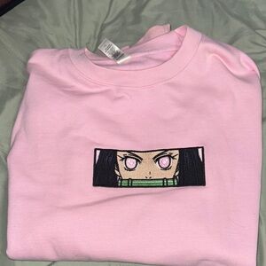 Nezuko Baby Pink Stitched Unisex Sweatshirt